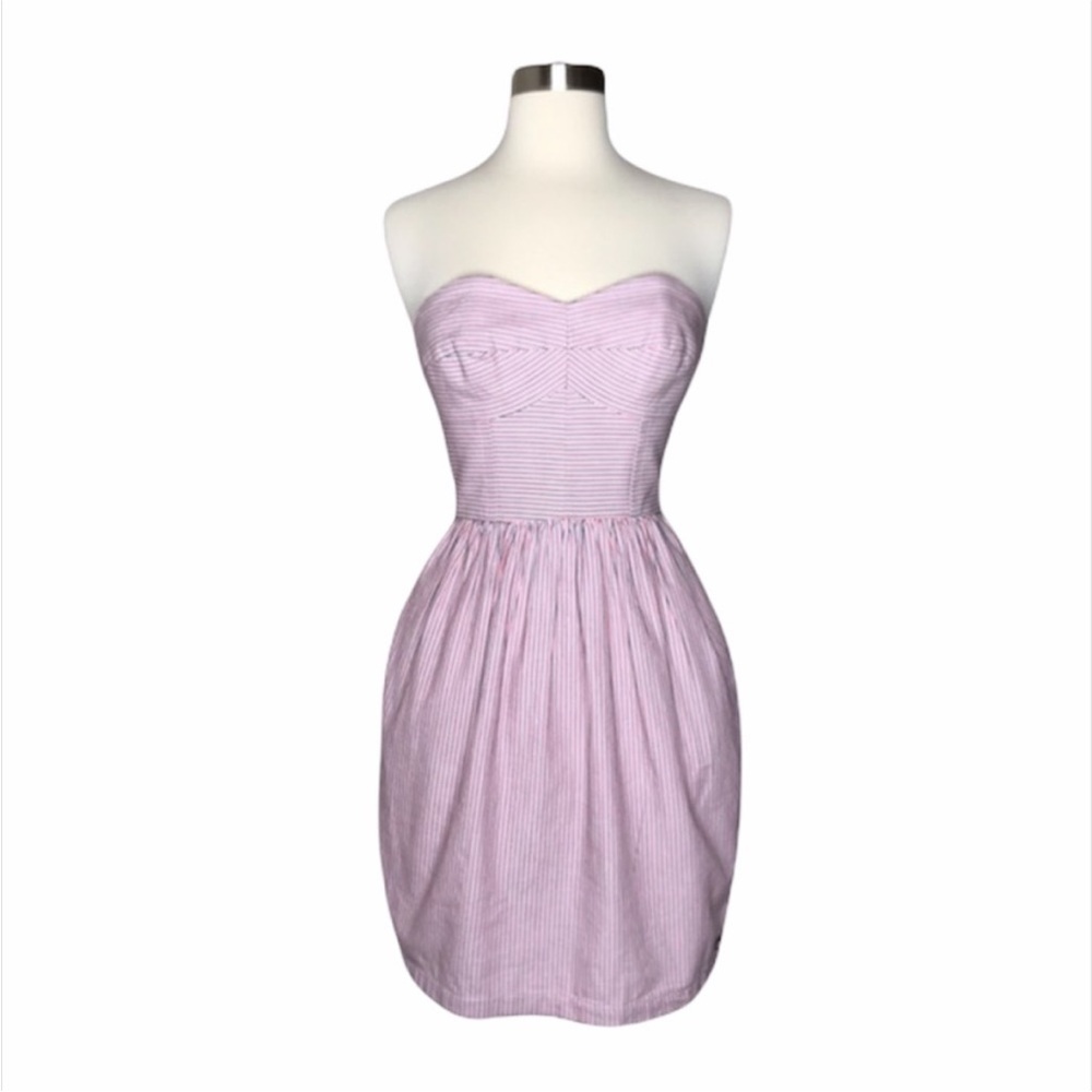 Jack Willis Fabulously British Pink White And Blue Sleeveless Mini Dress Size 6